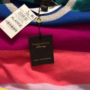 Charter Club Cashmere Sweater in Blue, Pink, and Red